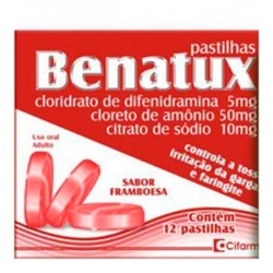 Pastilhas Benatux Sabor Framboesa Com 12 Unidades