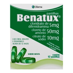 Pastilhas Benatux Sabor Menta Com 12 Unidades