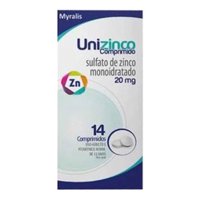 Unizinco Sulfato De Zinco 20mg 14 Comprimidos