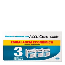 Kit Accu-check Guide Embalagem Com 3 Frascos De 50 Tiras
