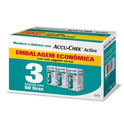 Kit Accu-check Active Embalagem Com 3 Frascos De 50 Tiras