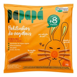 Biscoito Infantil Papapá Palitinhos De Vegetais Cenoura 20g