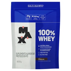 Suplemento Alimentar Max Titanium 100% Whey Refil Chocolate 900g