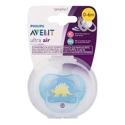 Chupeta Philips Avent Ultra Air 0 A 6 Meses Azul Com Desenho Com 1 Unidade
